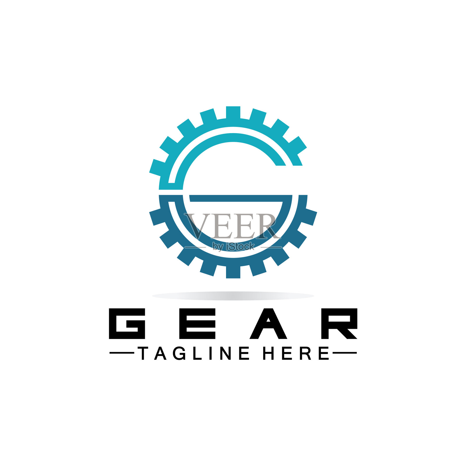 字母g齿轮工程师标志设计模板插画图片素材