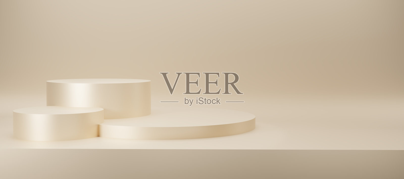 抽象米色和渐变光背景与工作室的背景。空白显示或无尘空间显示产品。为讲台展示或展示的极简主义模型。3 d渲染。照片摄影图片