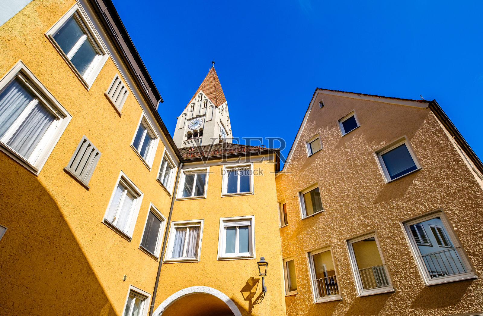 德国考夫伯伦老城的历史建筑照片摄影图片