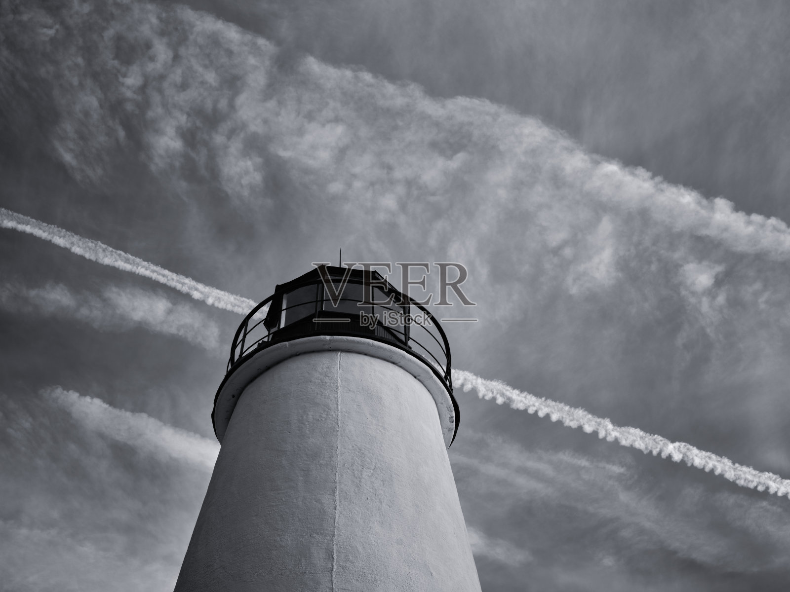 火鸡角灯塔的灯光俯瞰马里兰州切萨皮克湾照片摄影图片