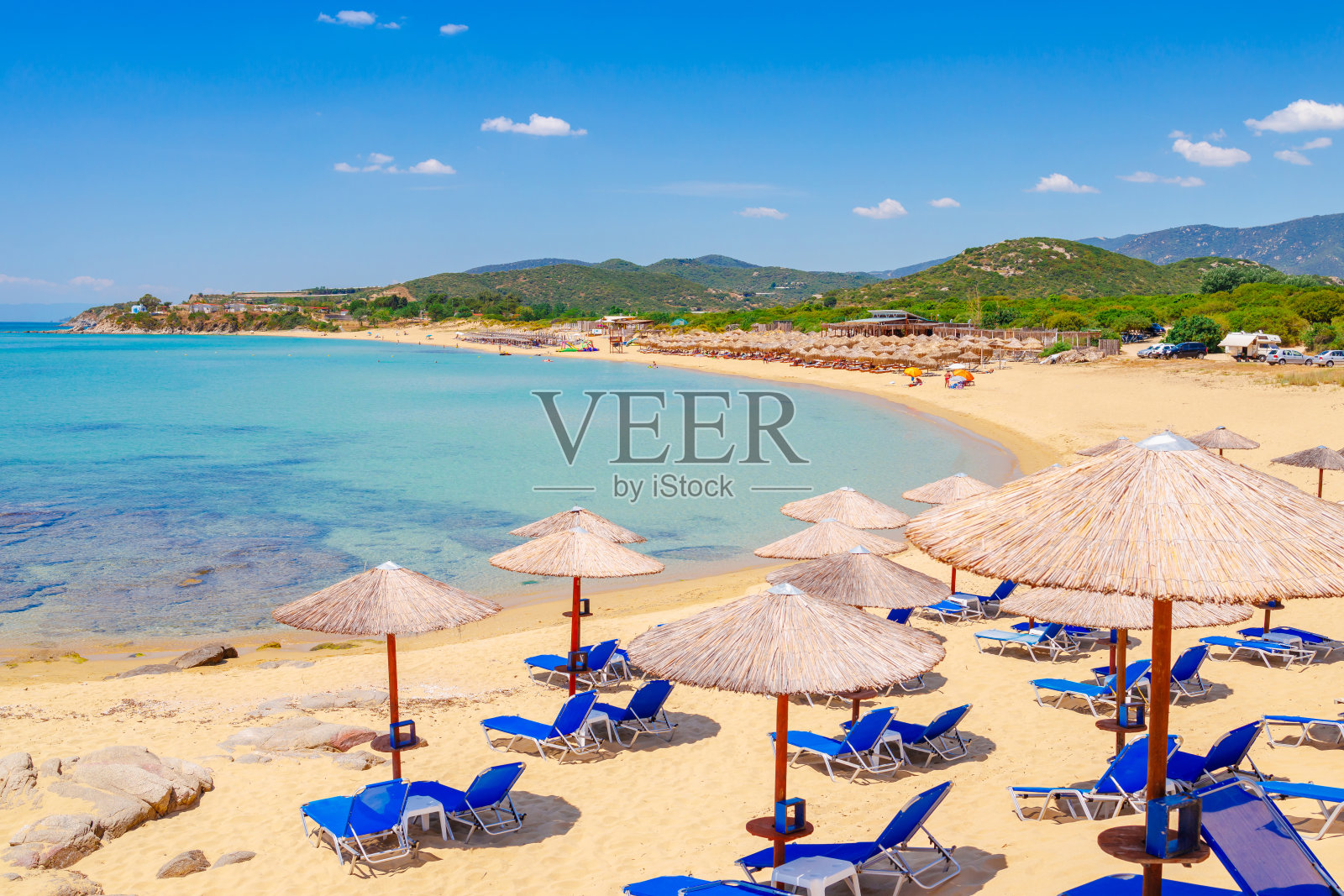 希腊，马其顿，卡瓦拉附近的Ammolofoi沙滩照片摄影图片