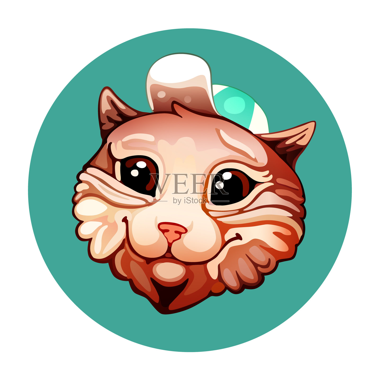 可爱的卡通猫矢量插图，动物吉祥物字符插画图片素材