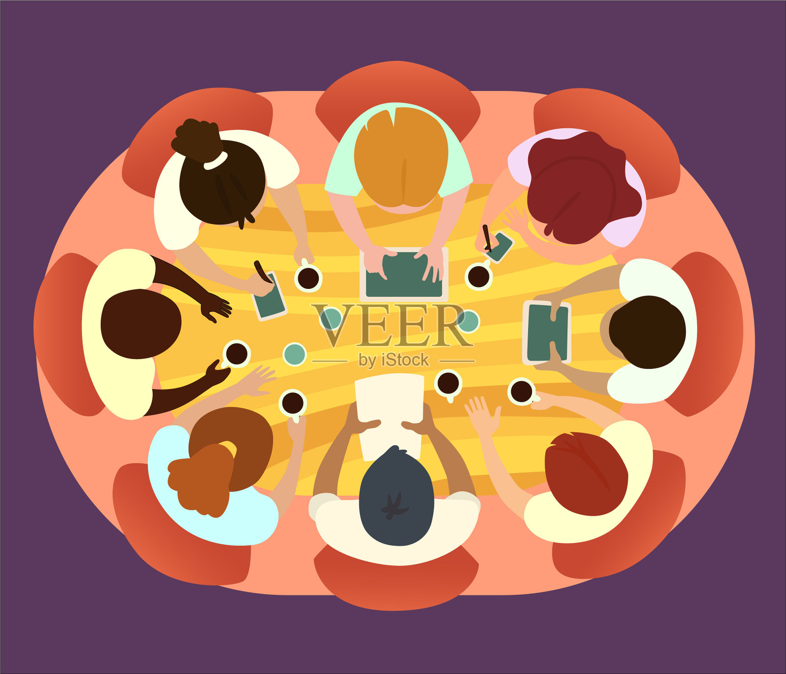 在办公室开会的人插画图片素材