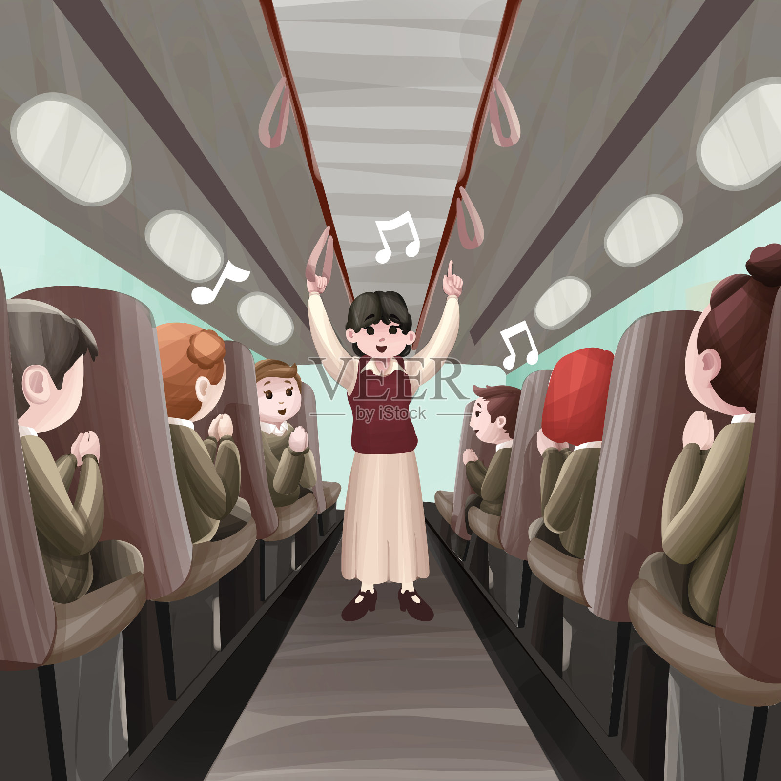 小学生旅行插画插画图片素材