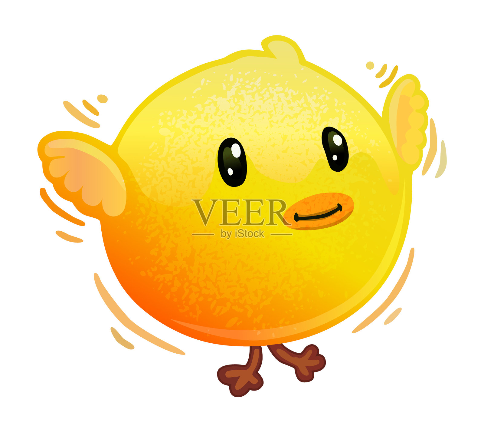 可爱的卡通小鸡矢量插图儿童书插画图片素材