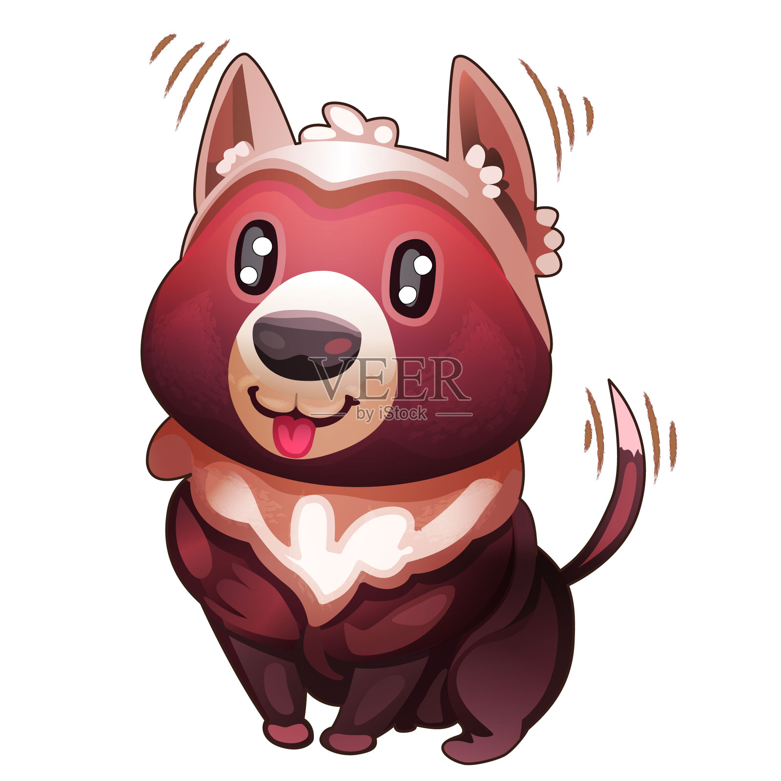 可爱的纯种狗矢量插图插画图片素材