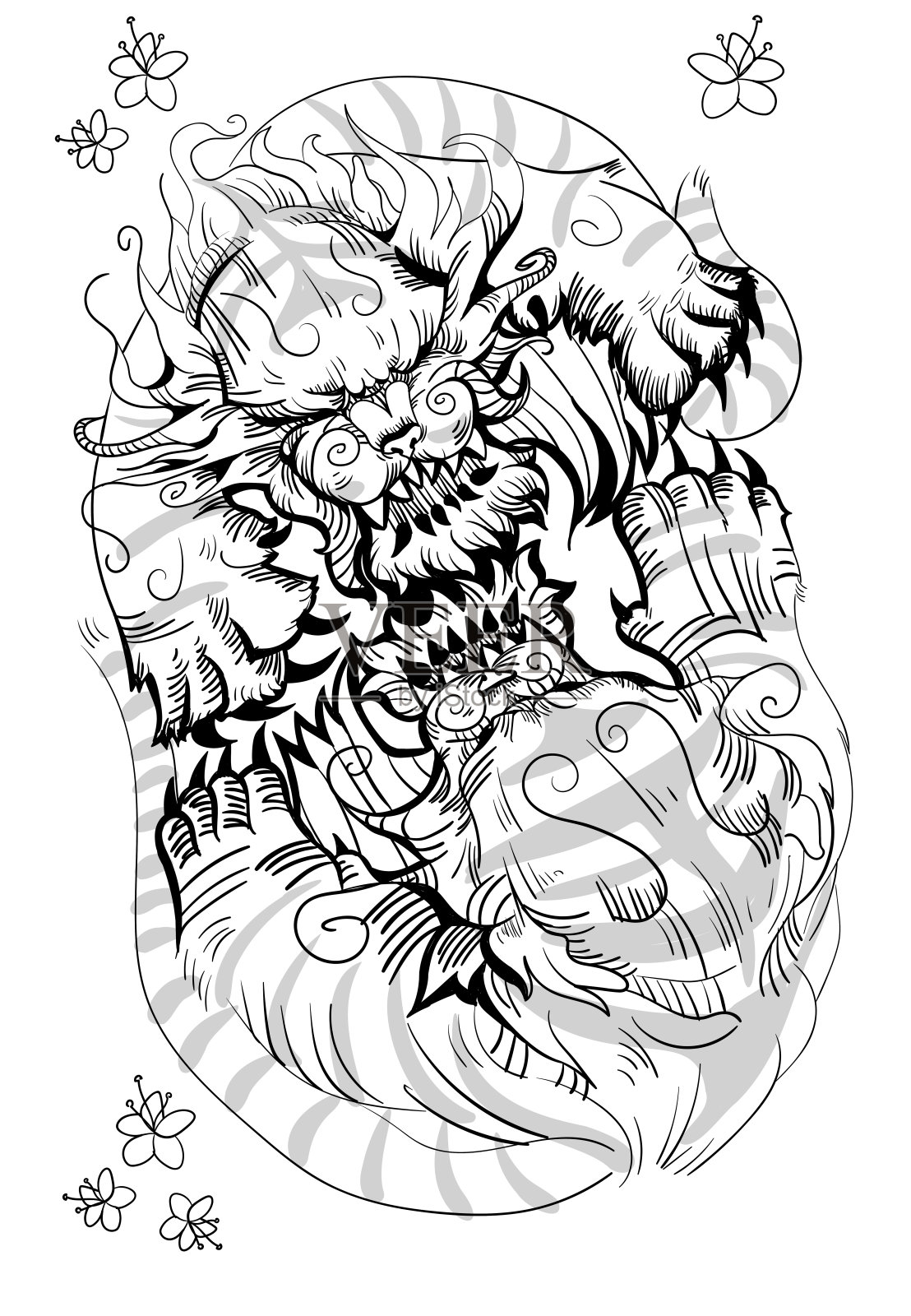 传统亚洲线艺术插图插画图片素材