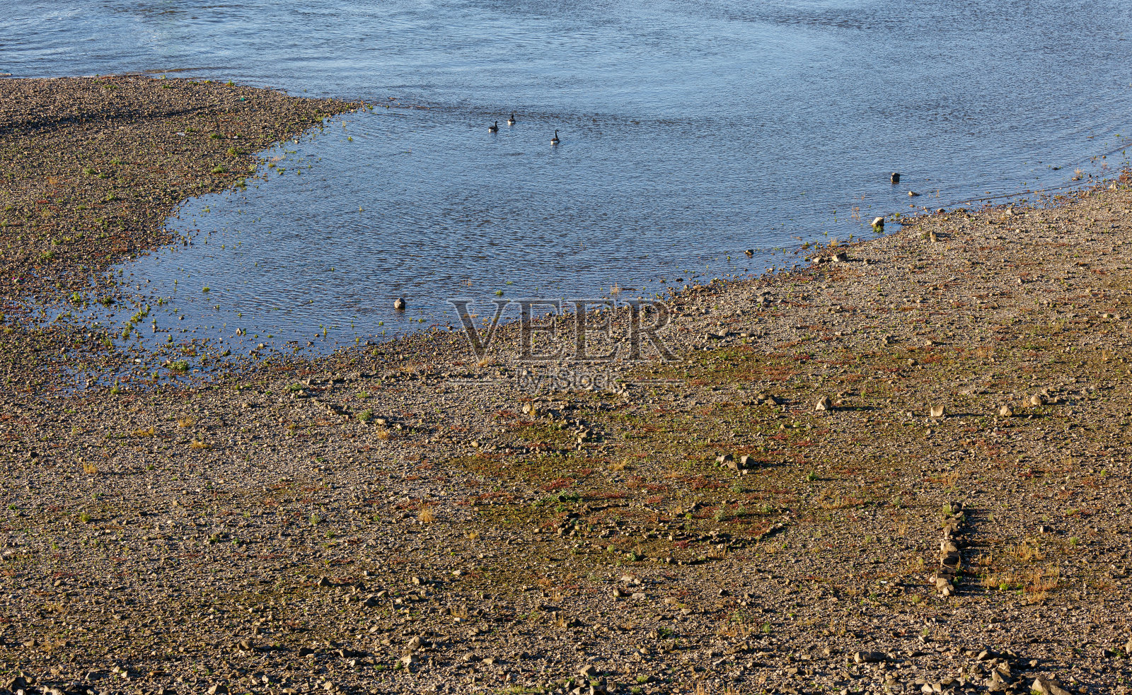 河上的卵石滩照片摄影图片