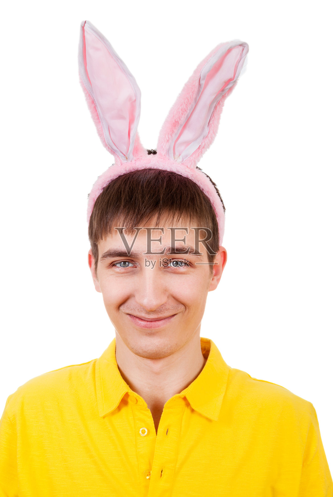 兔耳朵少年照片摄影图片