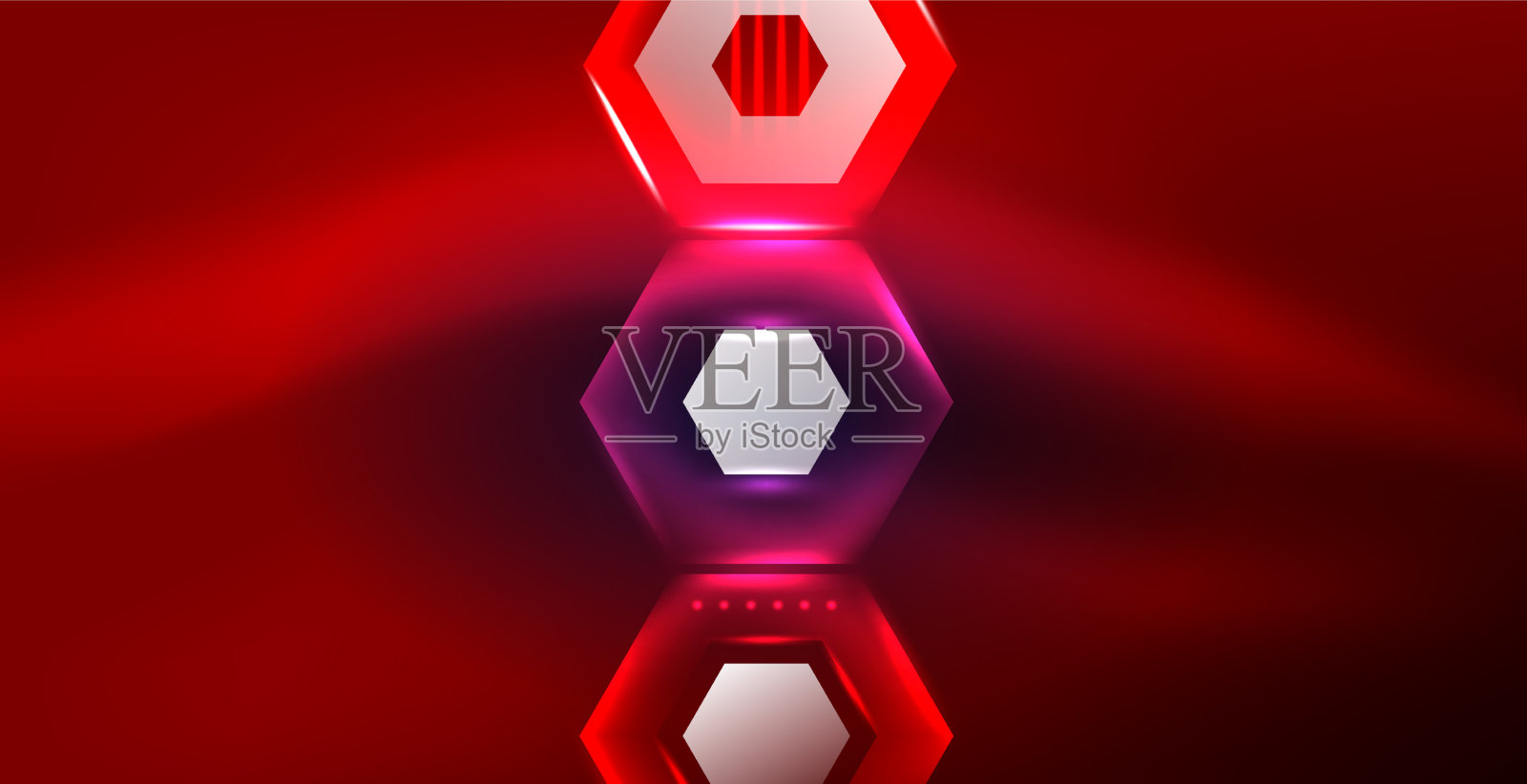 抽象背景霓虹灯六边形插画图片素材