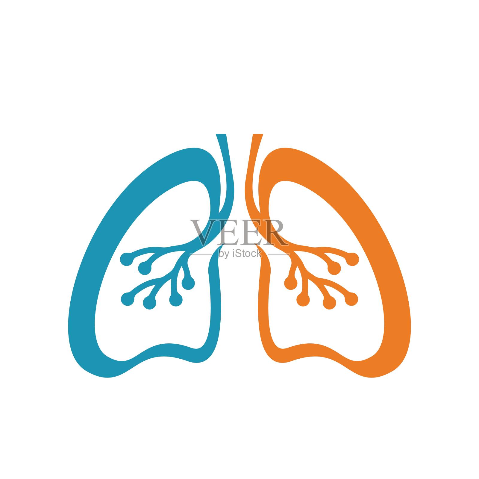 肺标志矢量图标设计插画图片素材