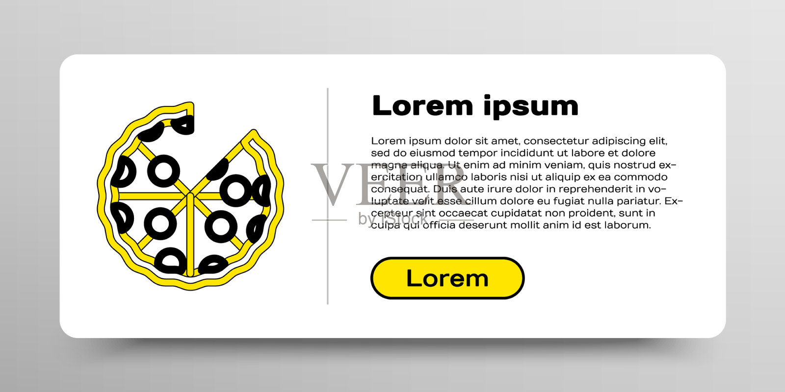 线披萨图标隔离在白色背景快插画图片素材