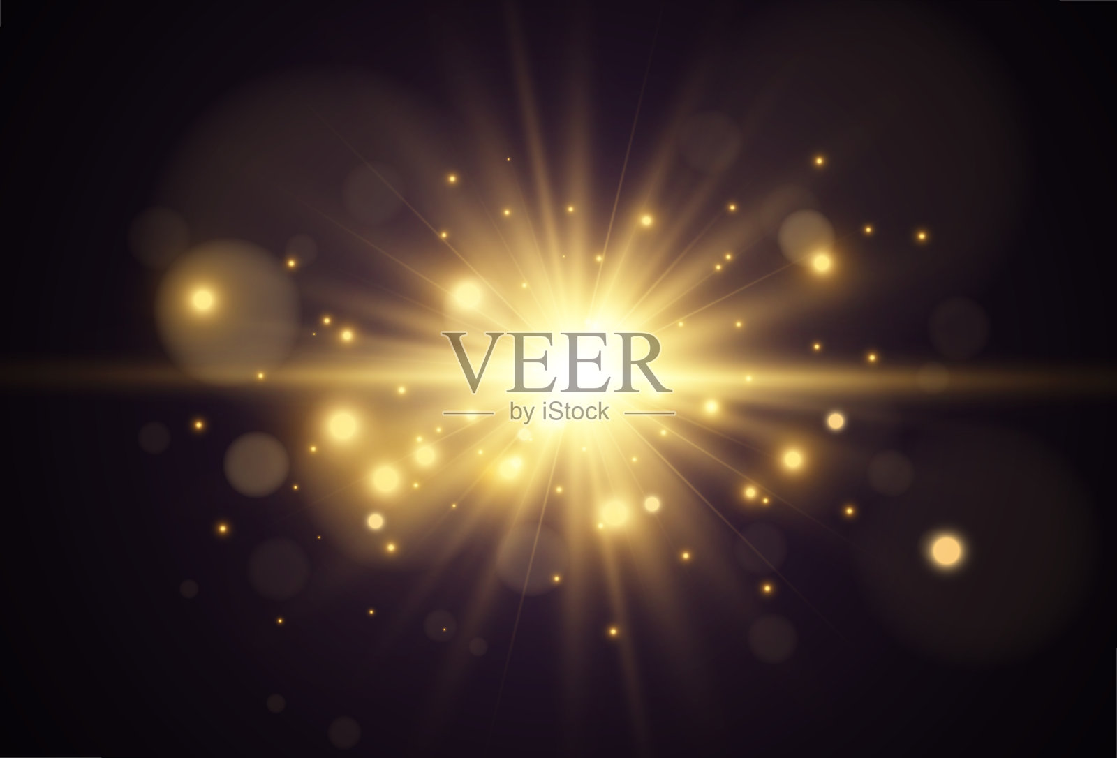 明亮美丽的星星。透明背景上的灯光效果。插画图片素材