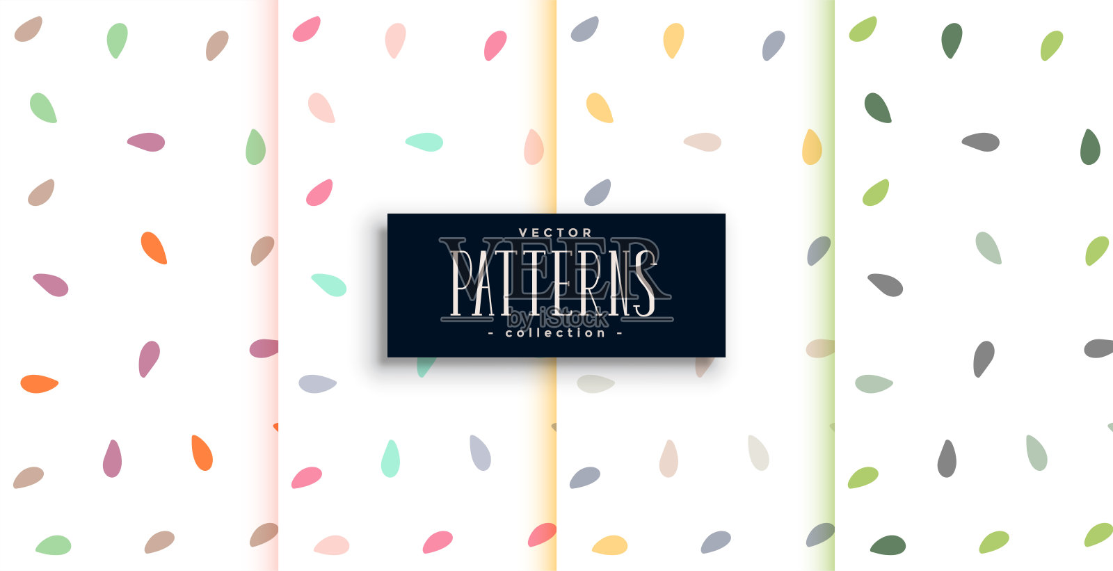 包装可爱和小彩色叶纹理背景纺织印花插画图片素材