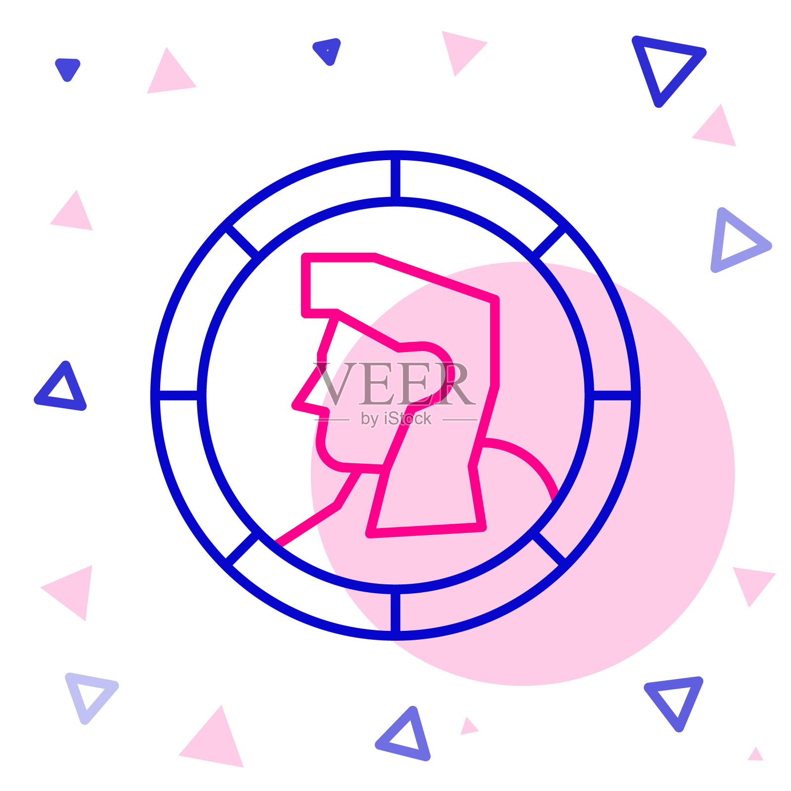 古钱币图标线孤立在白色背景。色彩缤纷的轮廓概念。向量插画图片素材