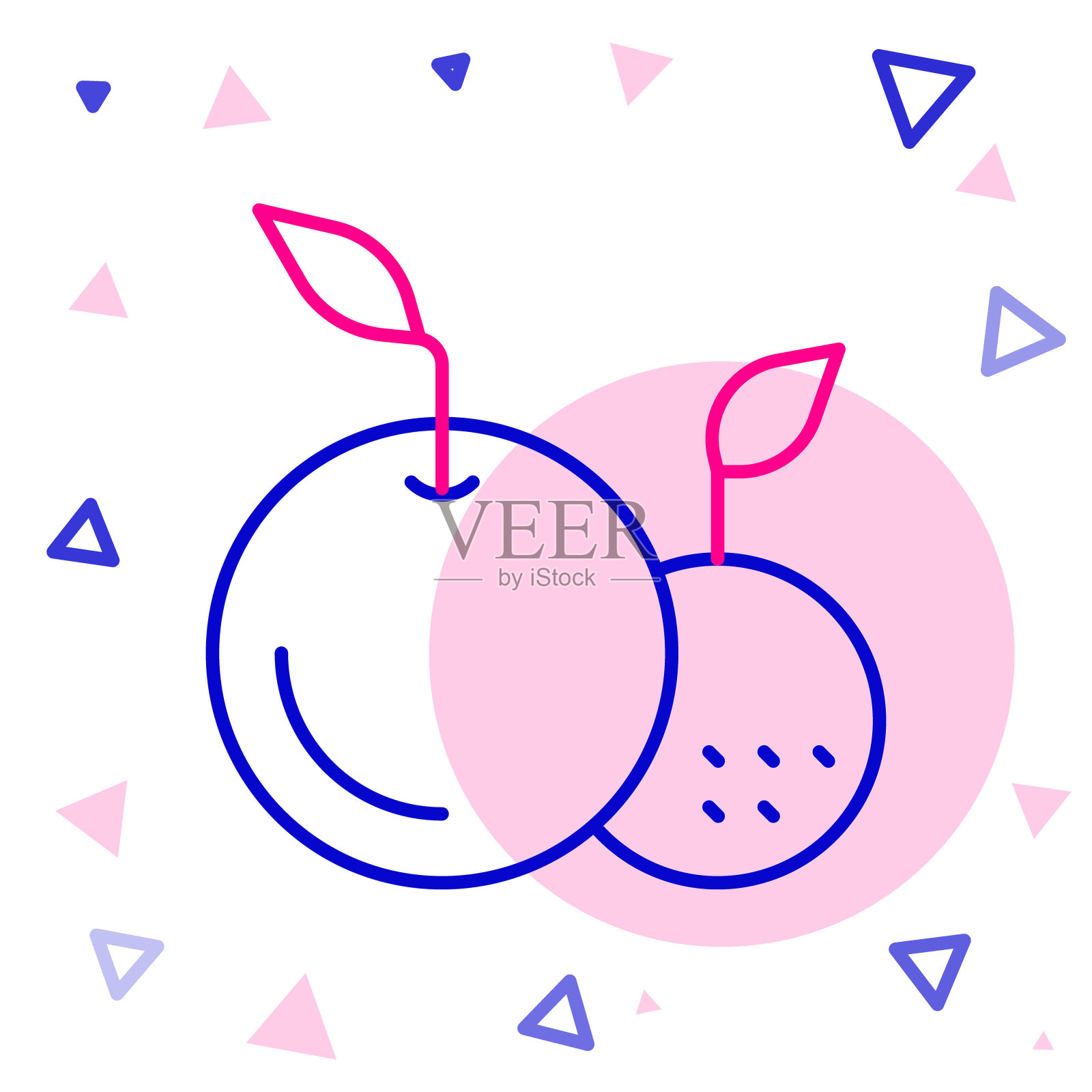 线水果图标孤立的白色背景。色彩缤纷的轮廓概念。向量插画图片素材