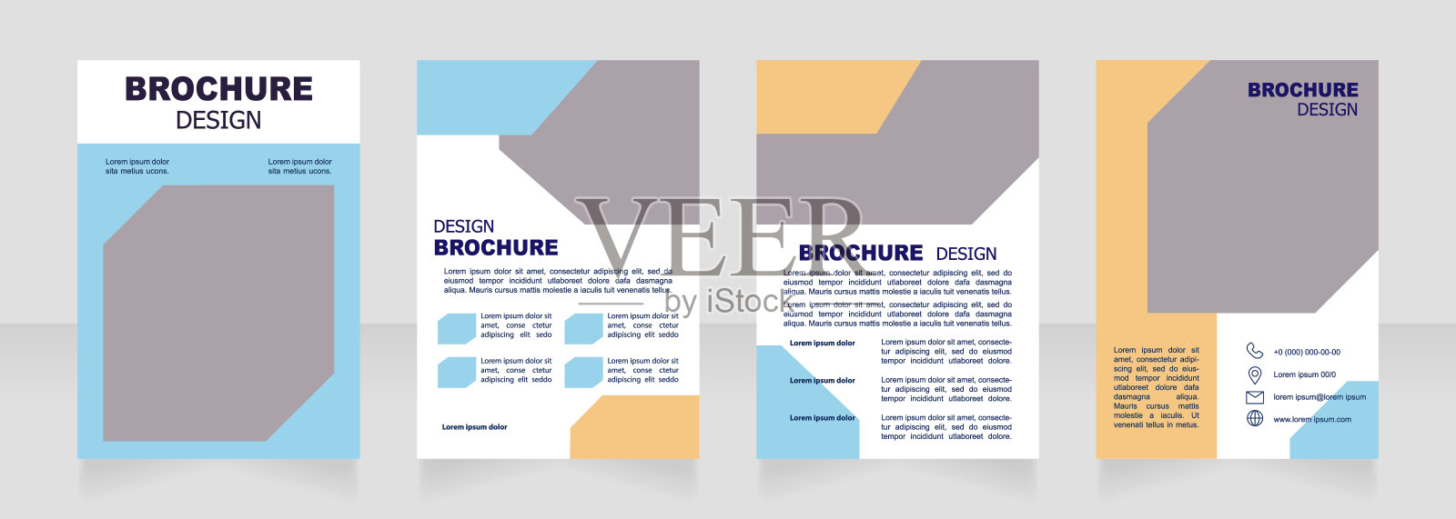酒店为客人提供海滨旅游服务空白宣传册设计设计模板素材