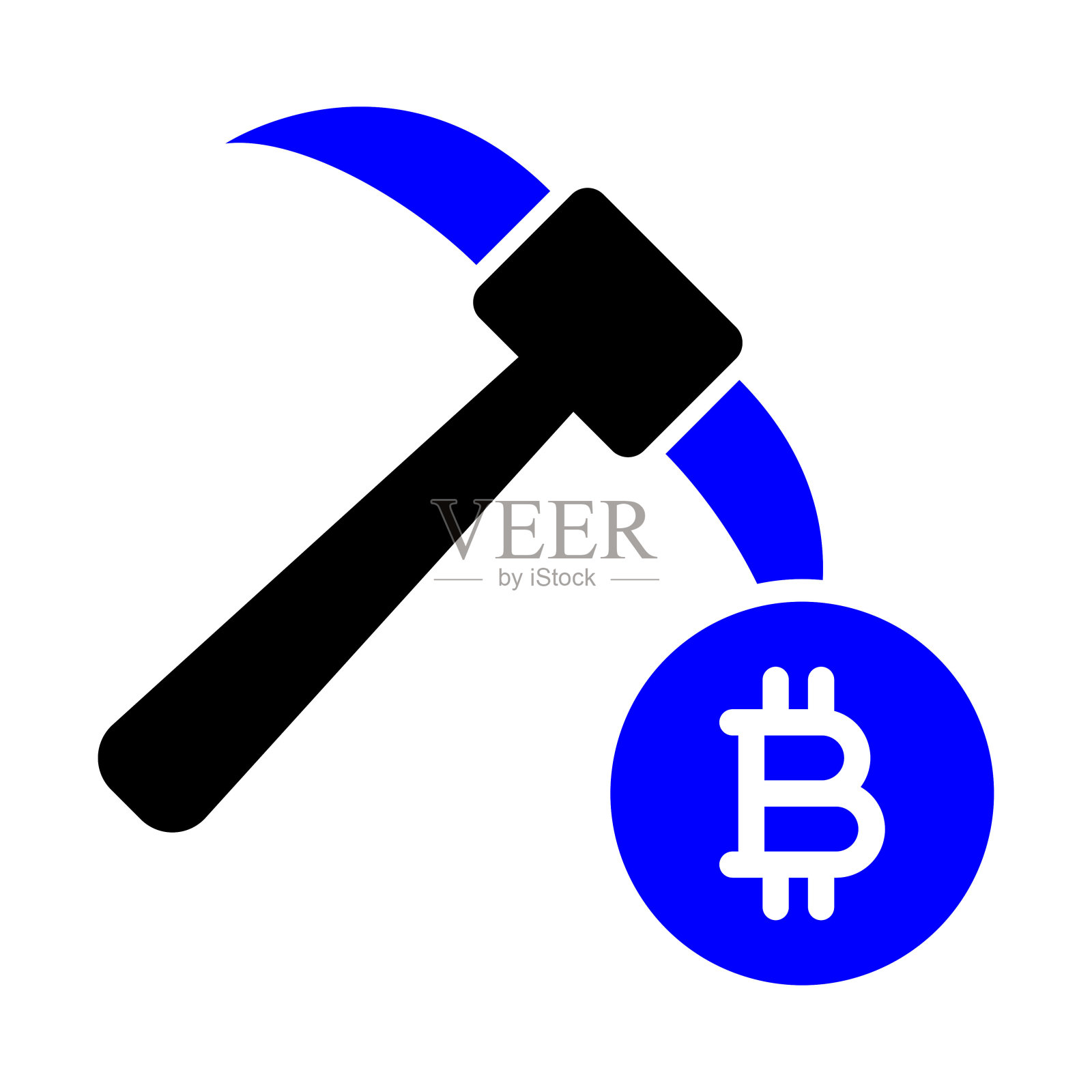 比特币挖矿图标插画图片素材