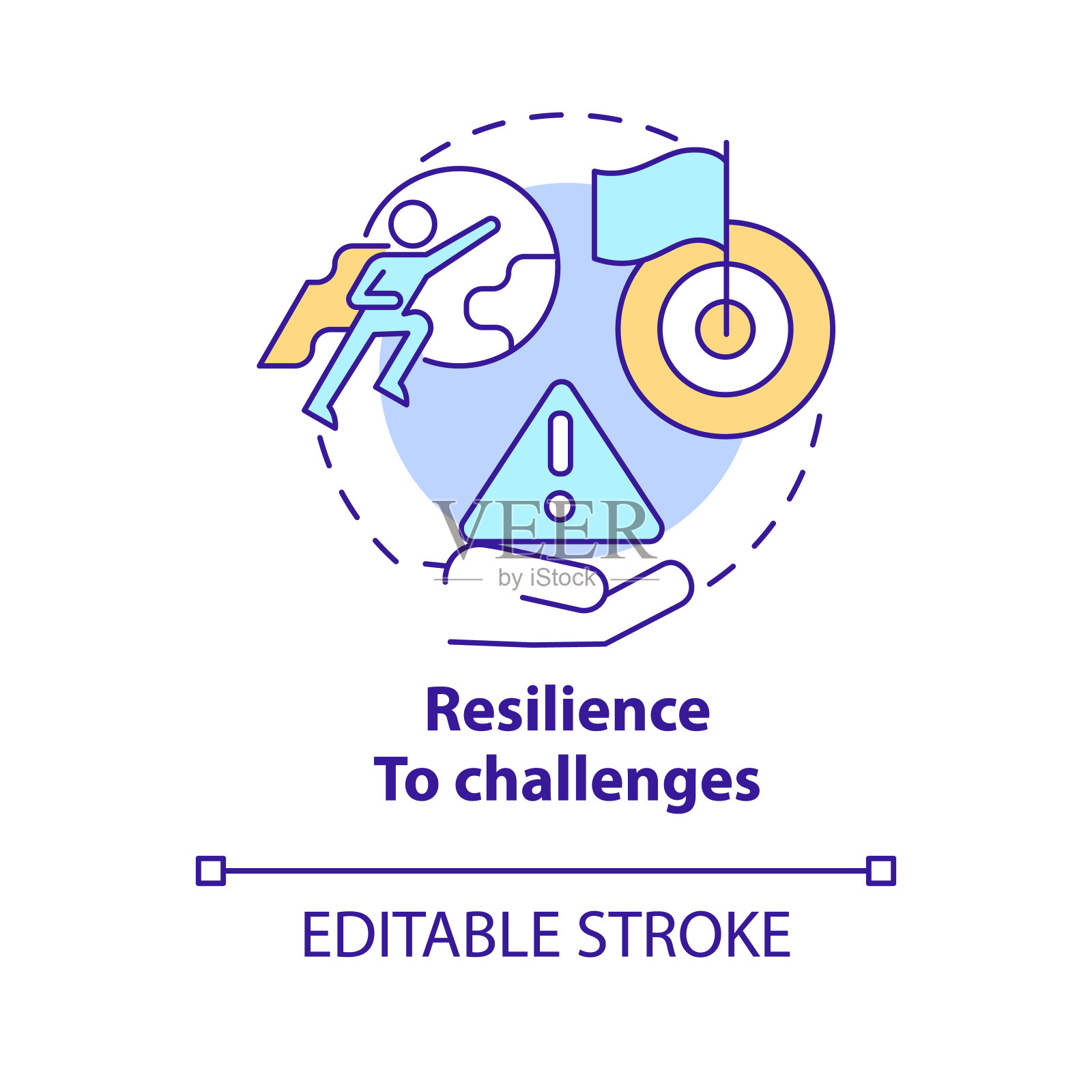韧性挑战概念图标插画图片素材
