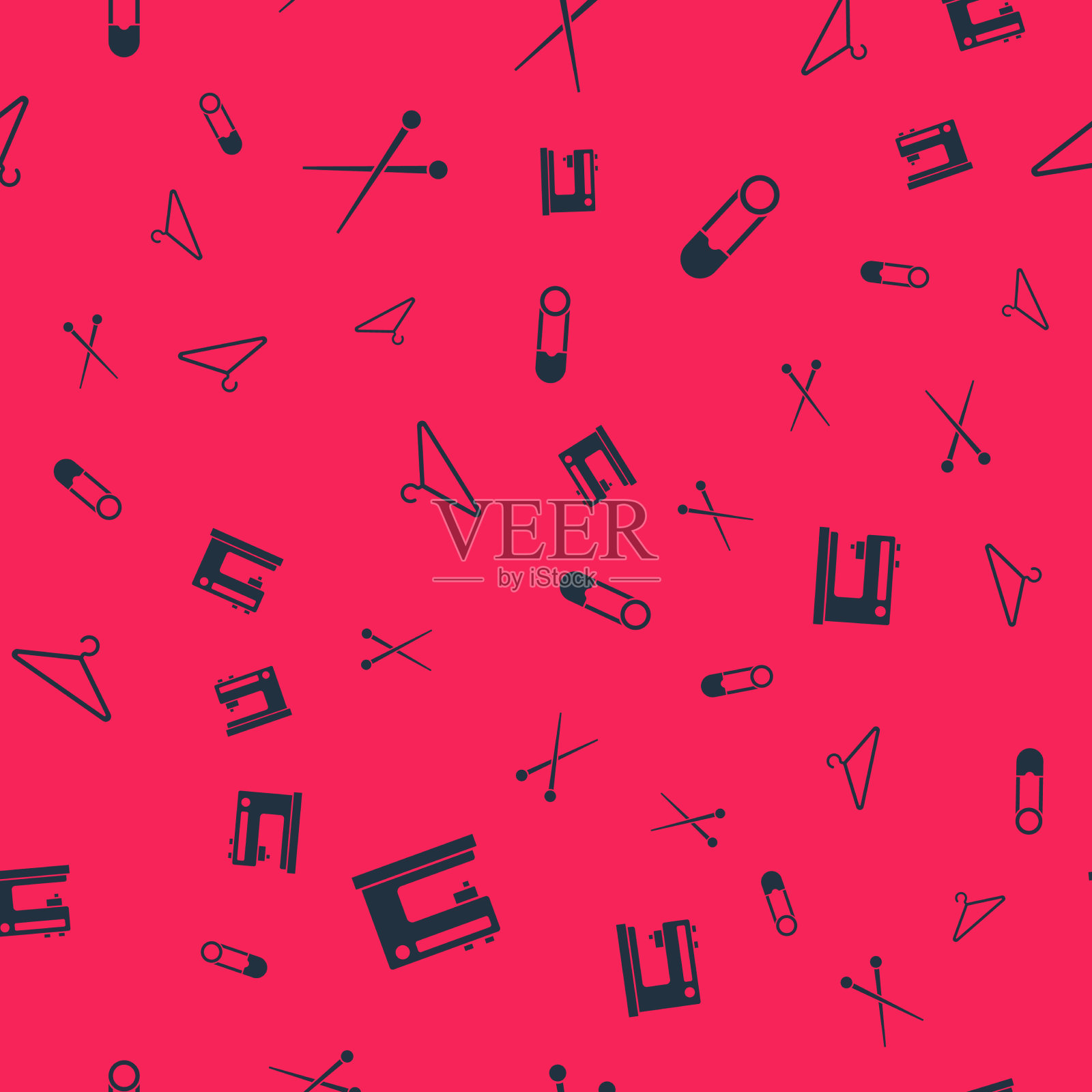 缝纫机设置针织针挂架图标素材