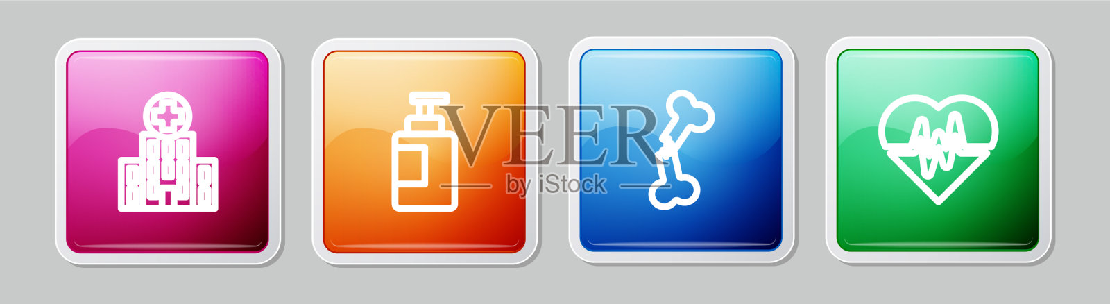 设一线医疗医院大楼洗手液图标素材