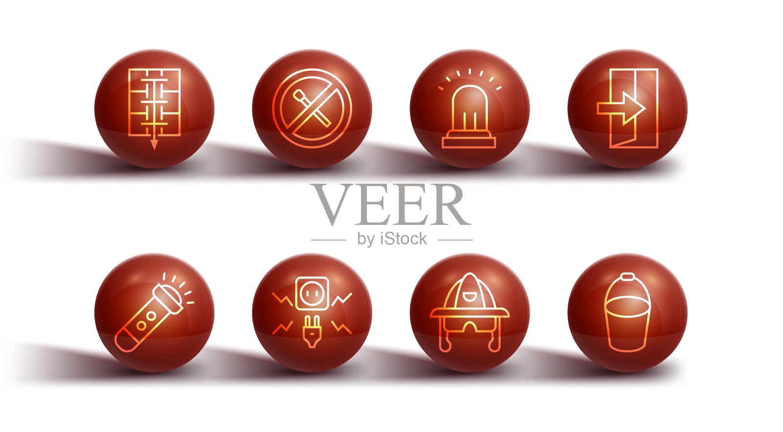 制定线路疏散计划，手电筒安全出口图标素材