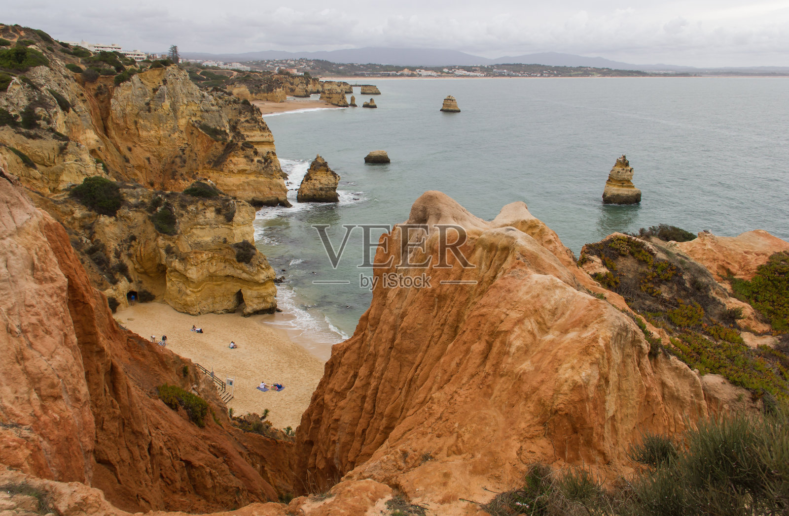 蓬塔达皮达德，阿尔加维，葡萄牙照片摄影图片