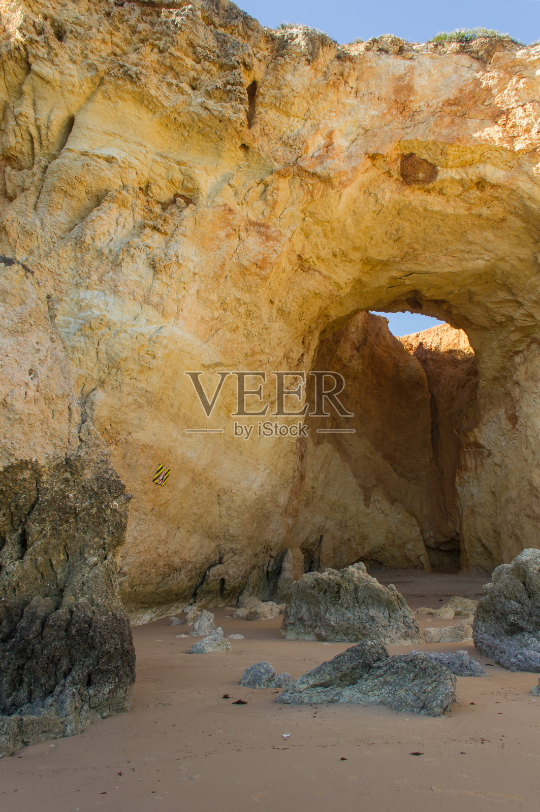 葡萄牙，阿尔加维，波尔蒂茂，普拉亚达罗查照片摄影图片