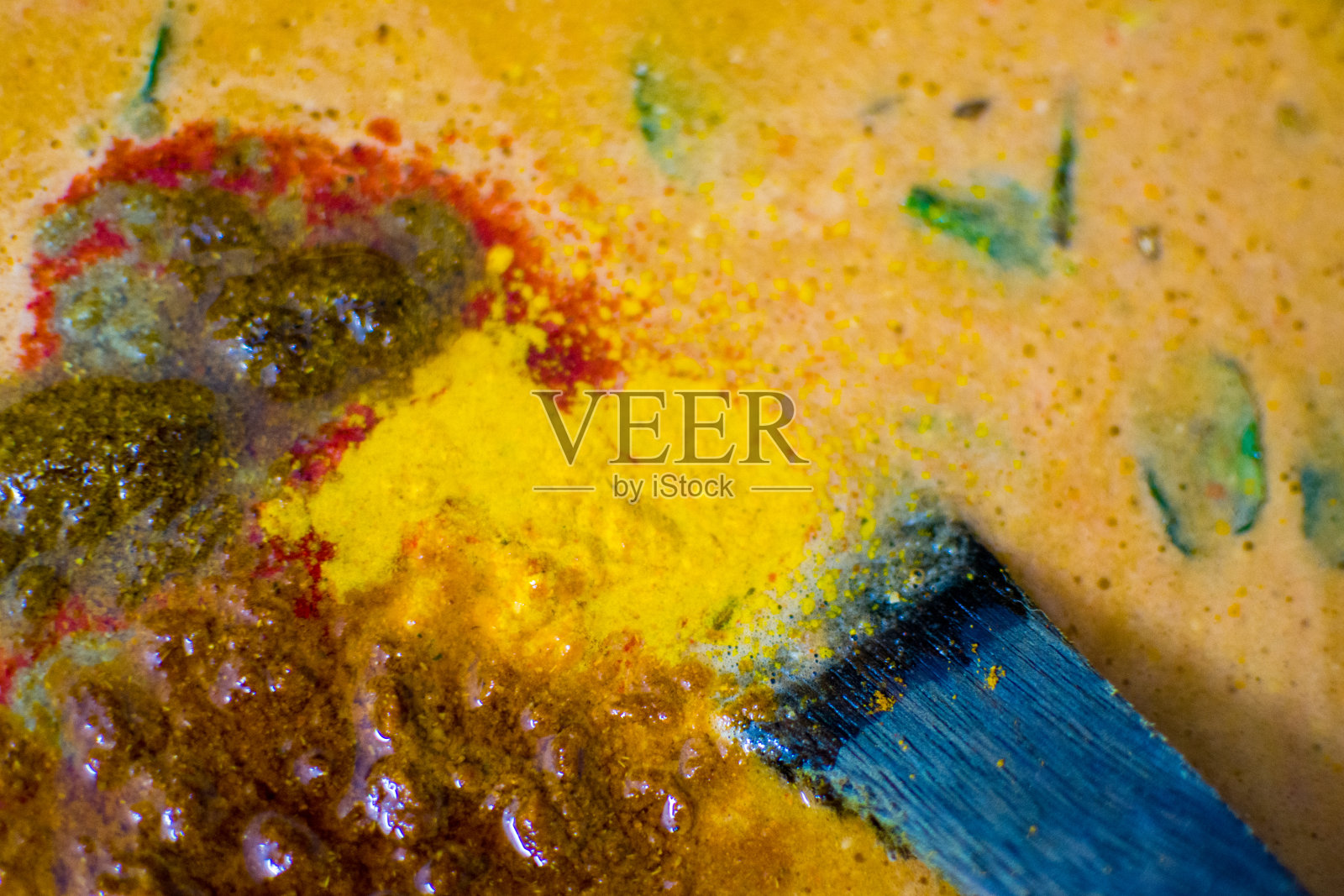 咖喱鱼配香料和印度沙拉照片摄影图片