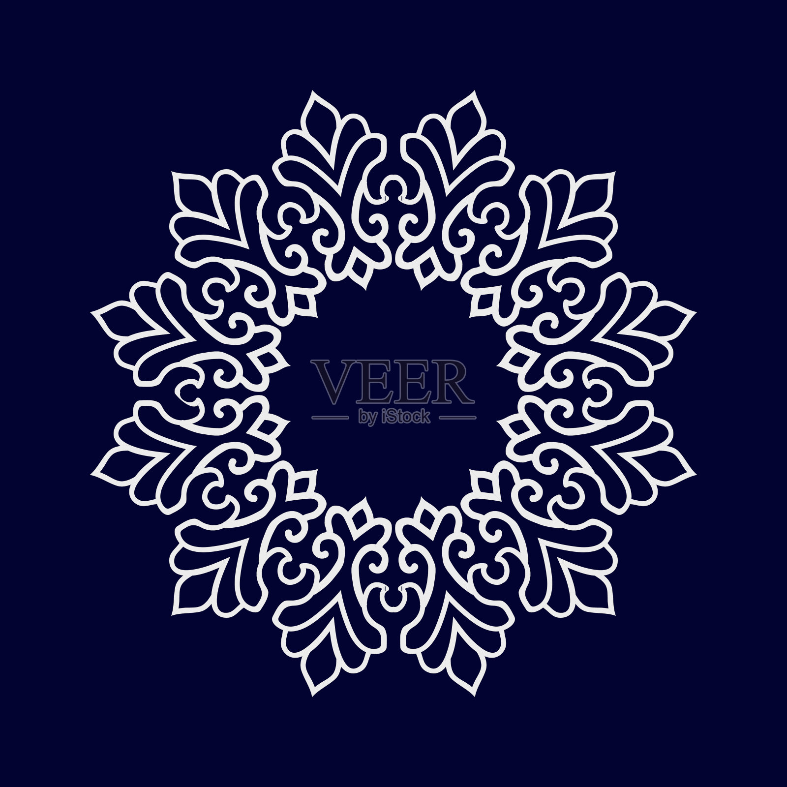 花曼陀罗矢量设计。曼陀罗艺术背景插画图片素材