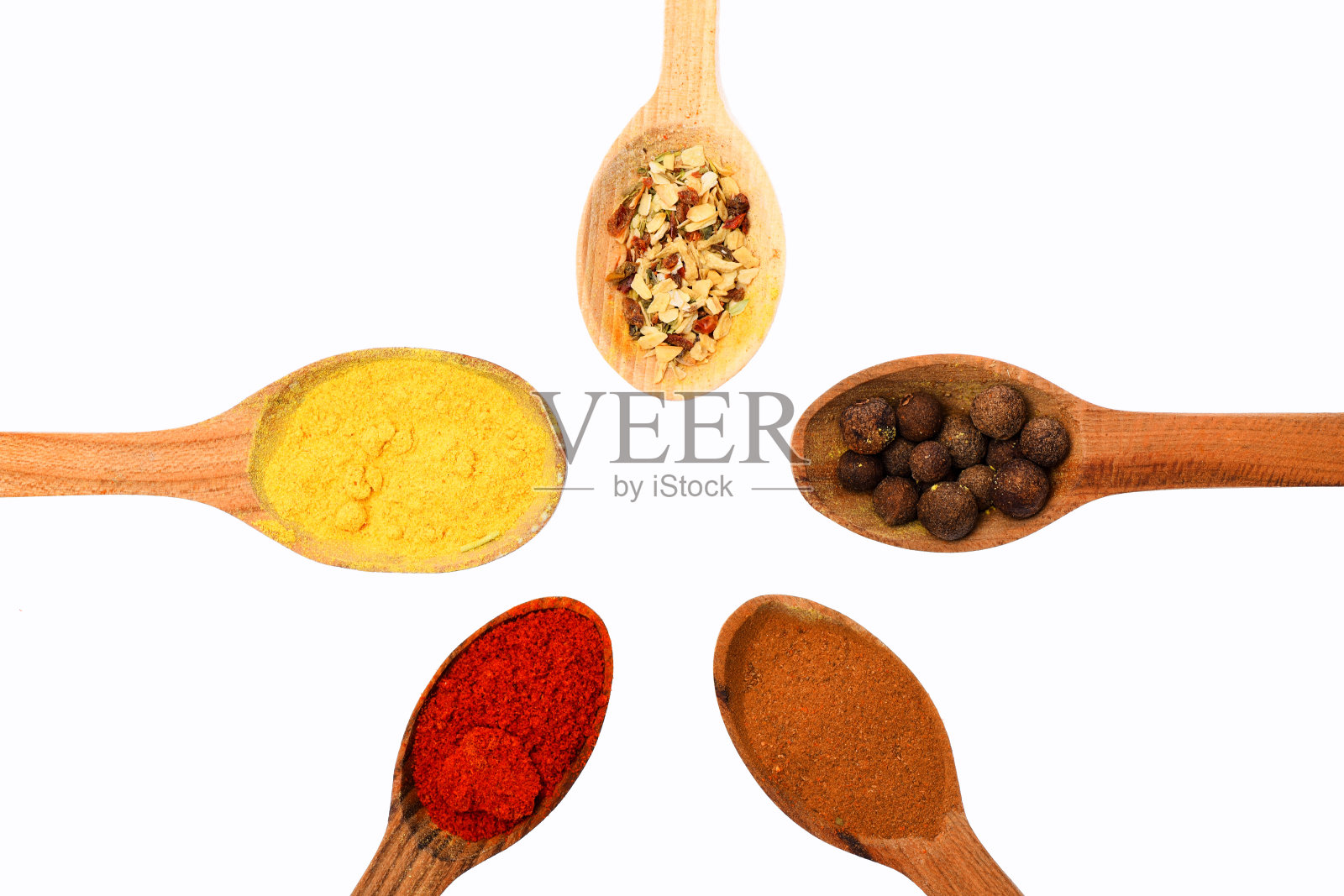 勺子里放着辛辣的香料照片摄影图片
