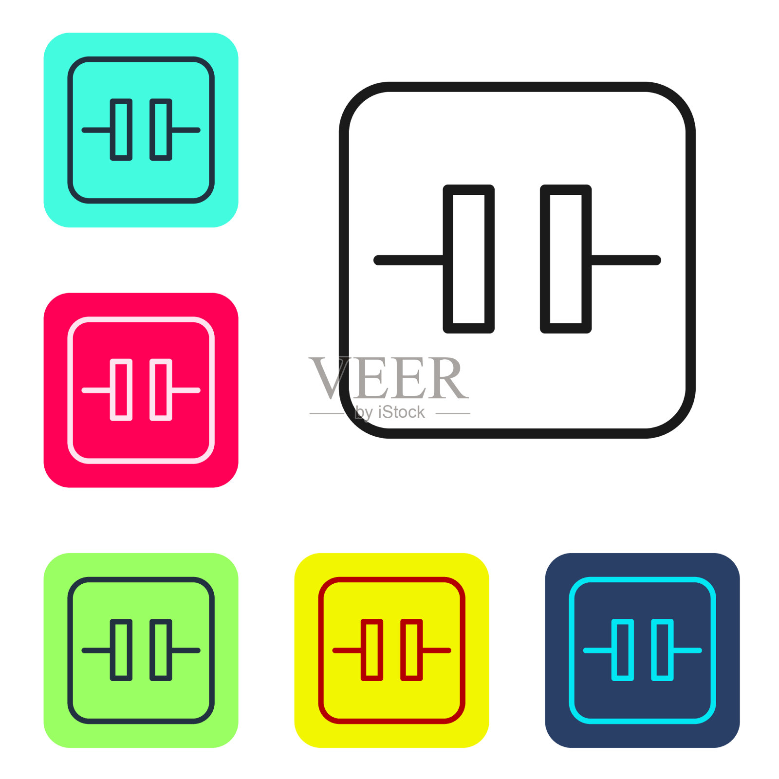 黑色线电解电容图标隔离上图标素材