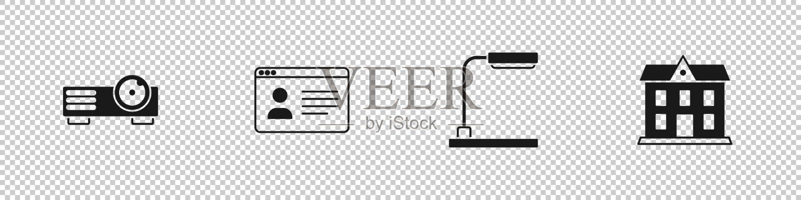 集电影放映机电影媒体在线课图标素材