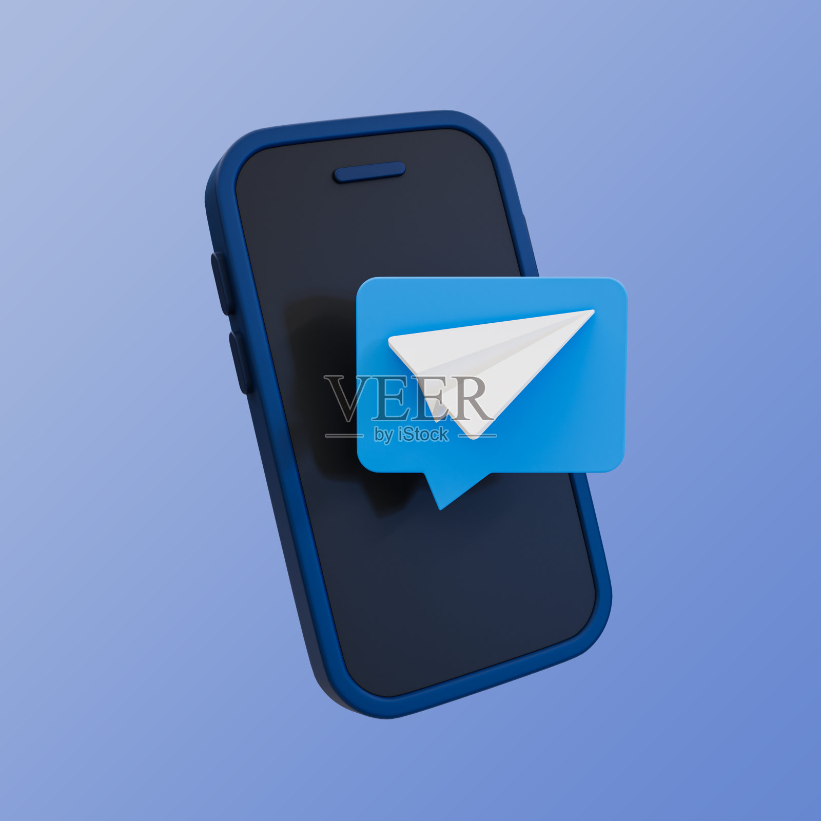 3d最小全球通信。在线聊天。在线聊天。社交媒体传播理念。带有发送图标的智能手机。3 d演示。照片摄影图片