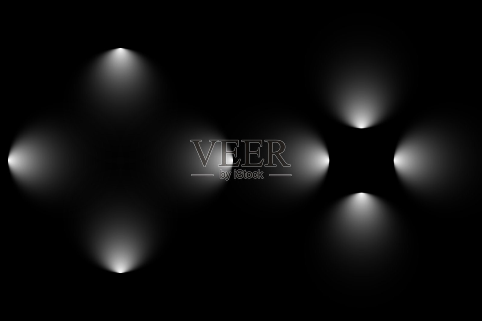 对光线的写实描绘。舞台灯。灯光灯或聚光灯发出的光照亮场景。插画图片素材