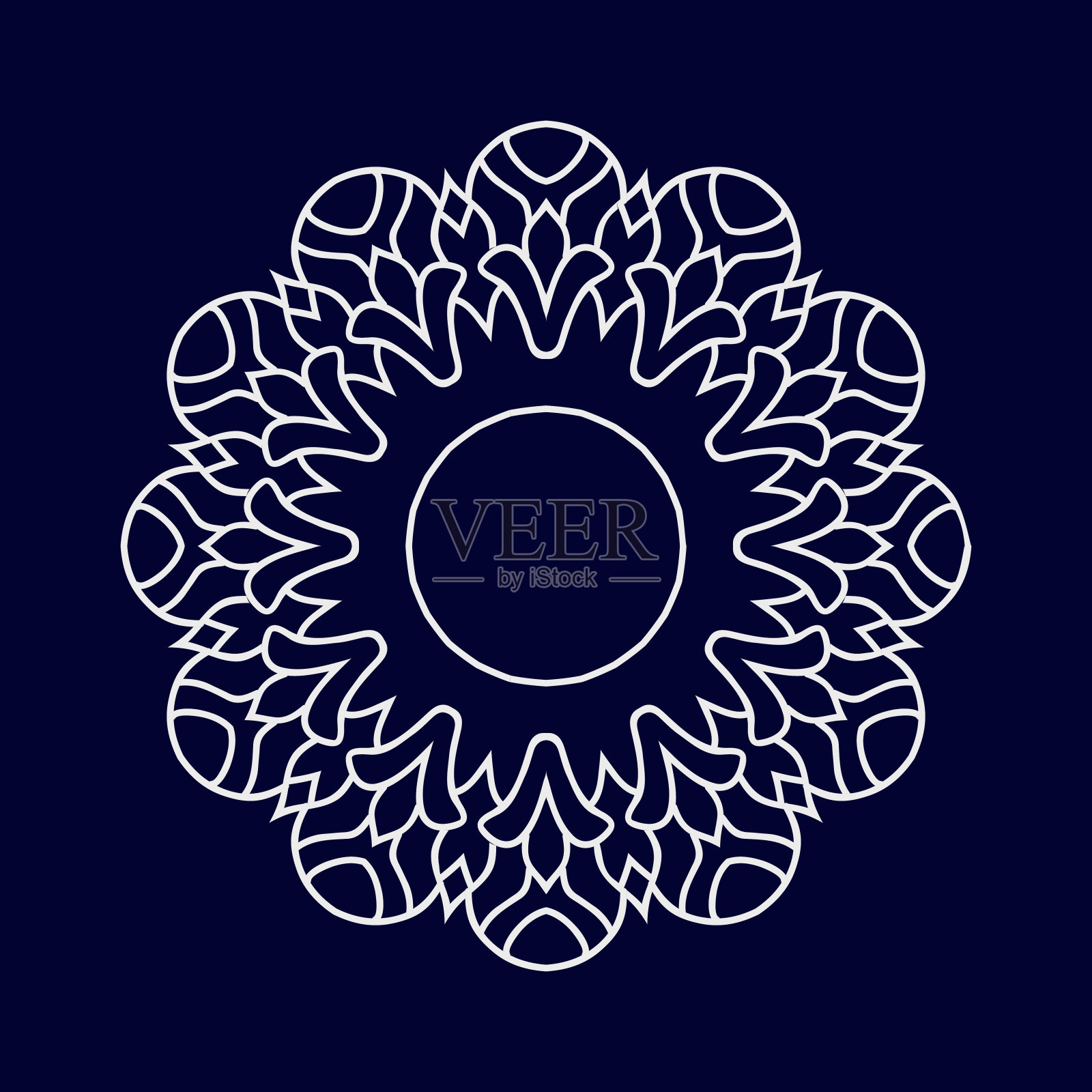 花曼陀罗矢量设计。曼陀罗艺术背景插画图片素材