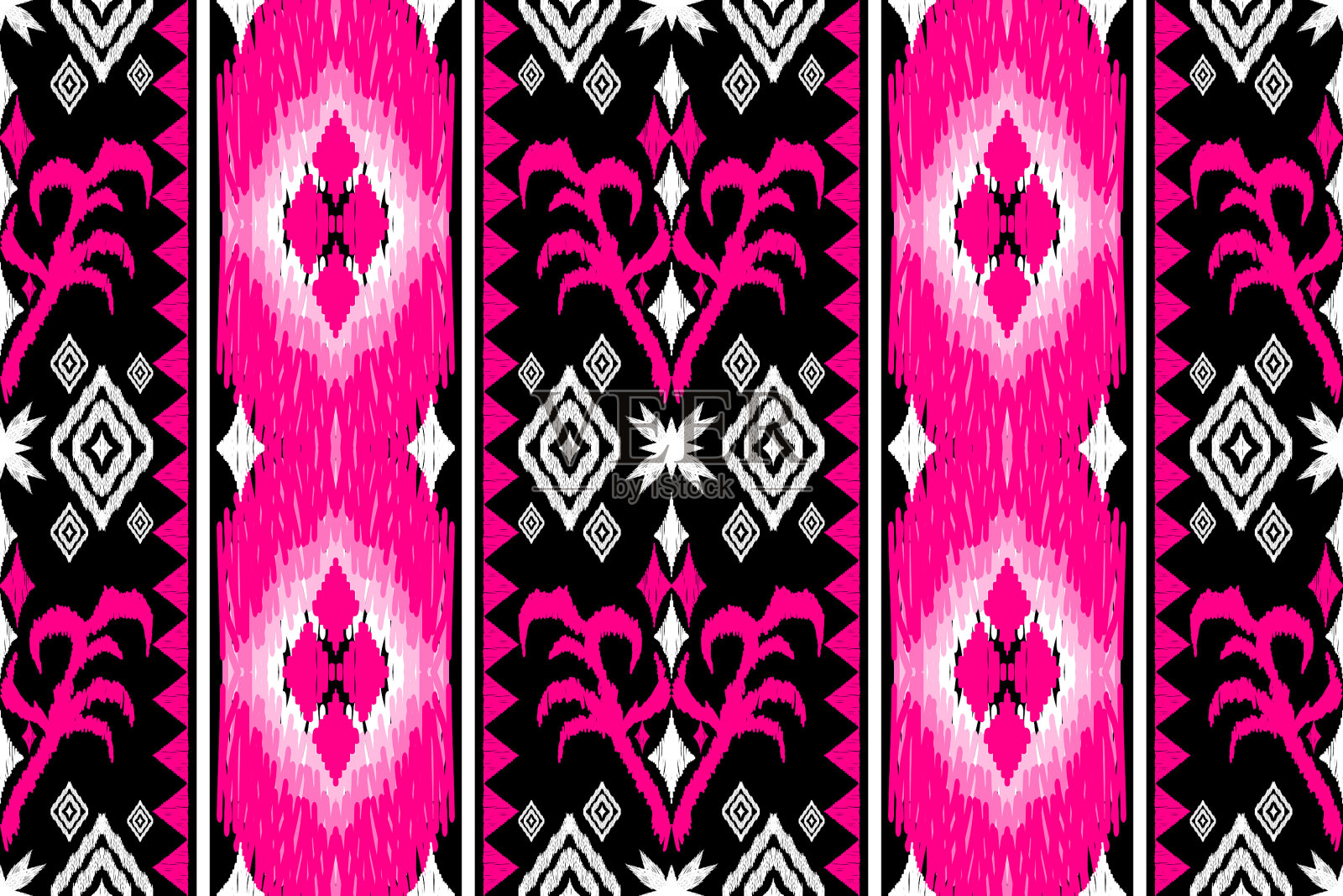 伊卡特图阿兹特克刺绣风格。插画图片素材