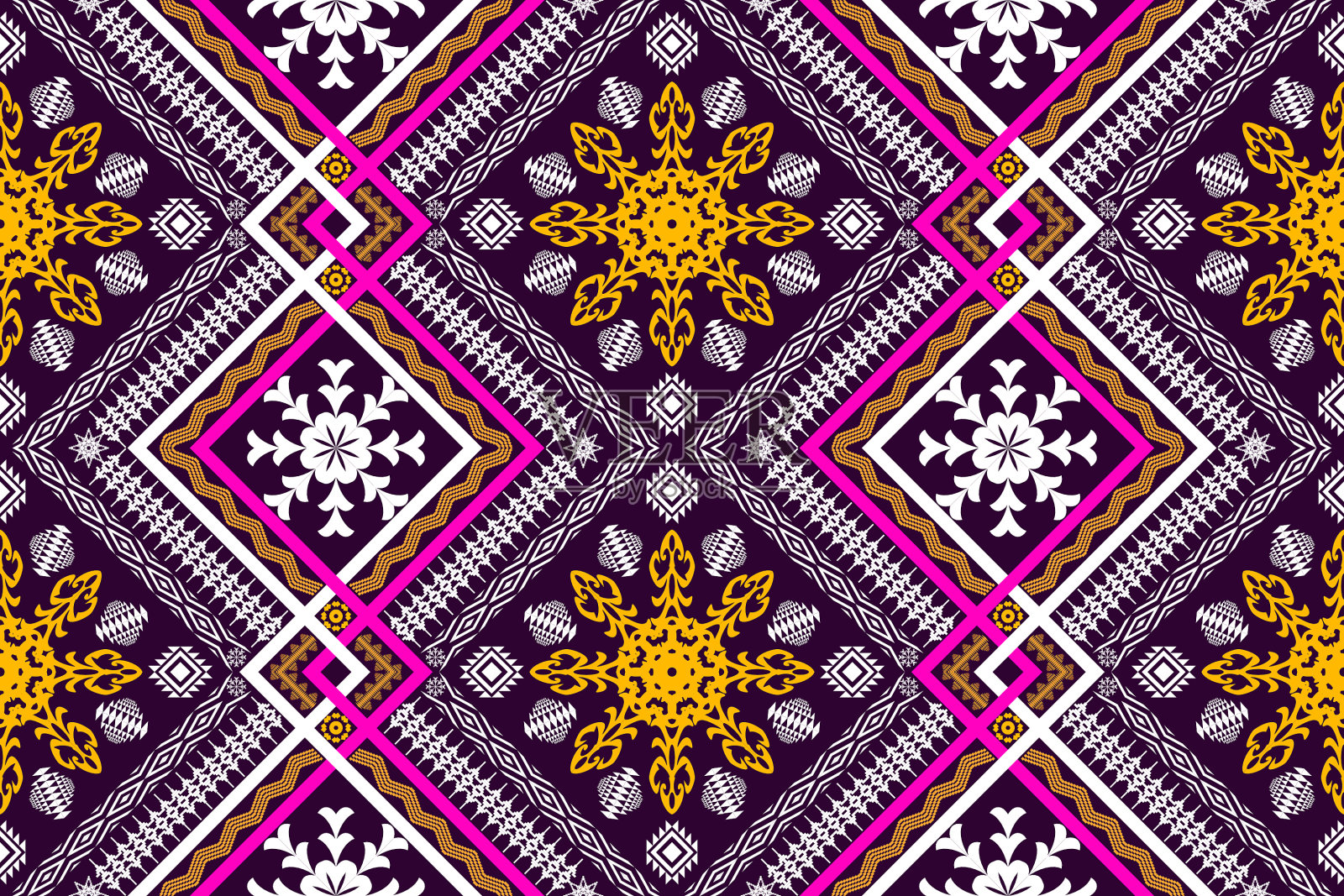 伊卡特图阿兹特克刺绣风格。插画图片素材