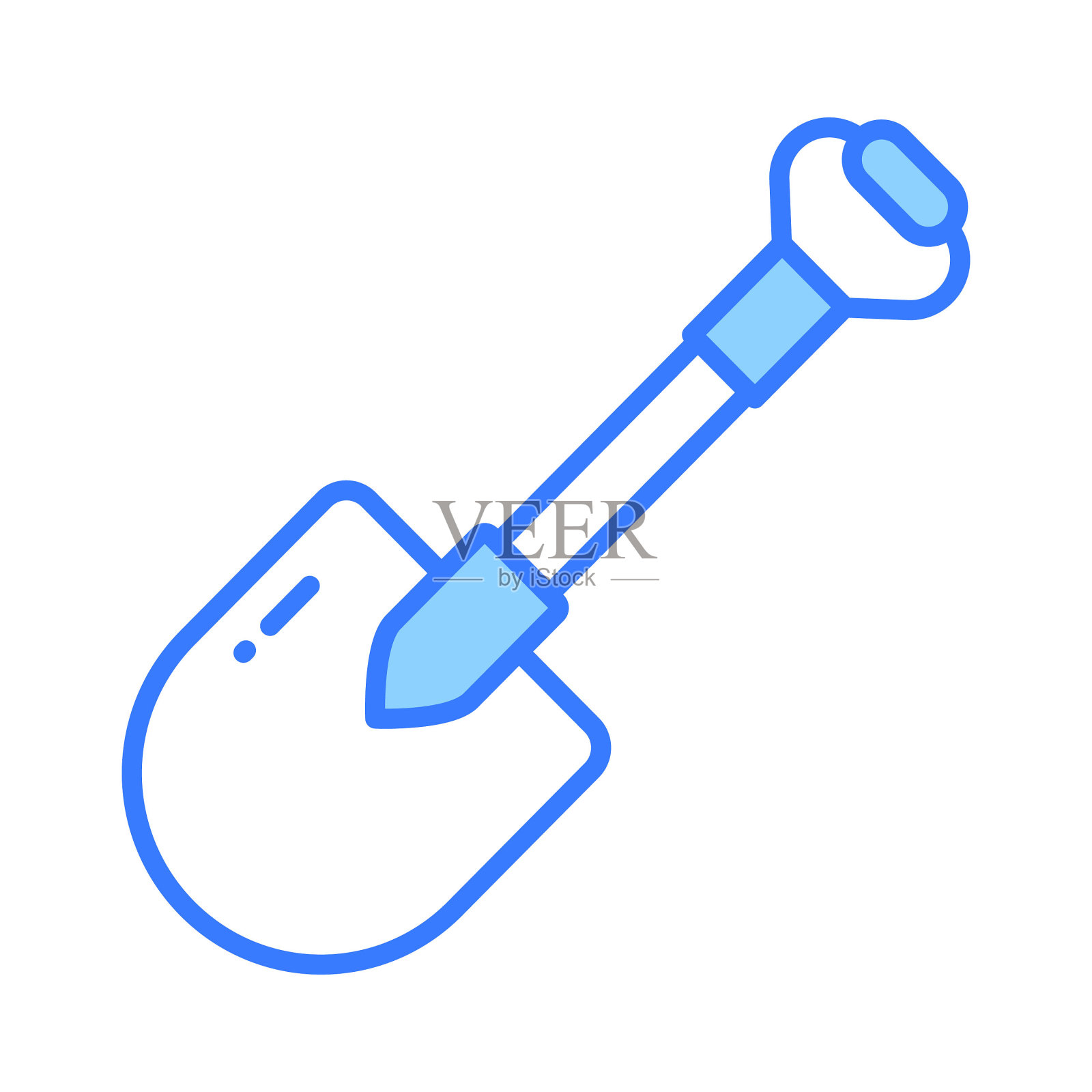 铲矢量设计在时尚的风格，图标的建筑工具插画图片素材