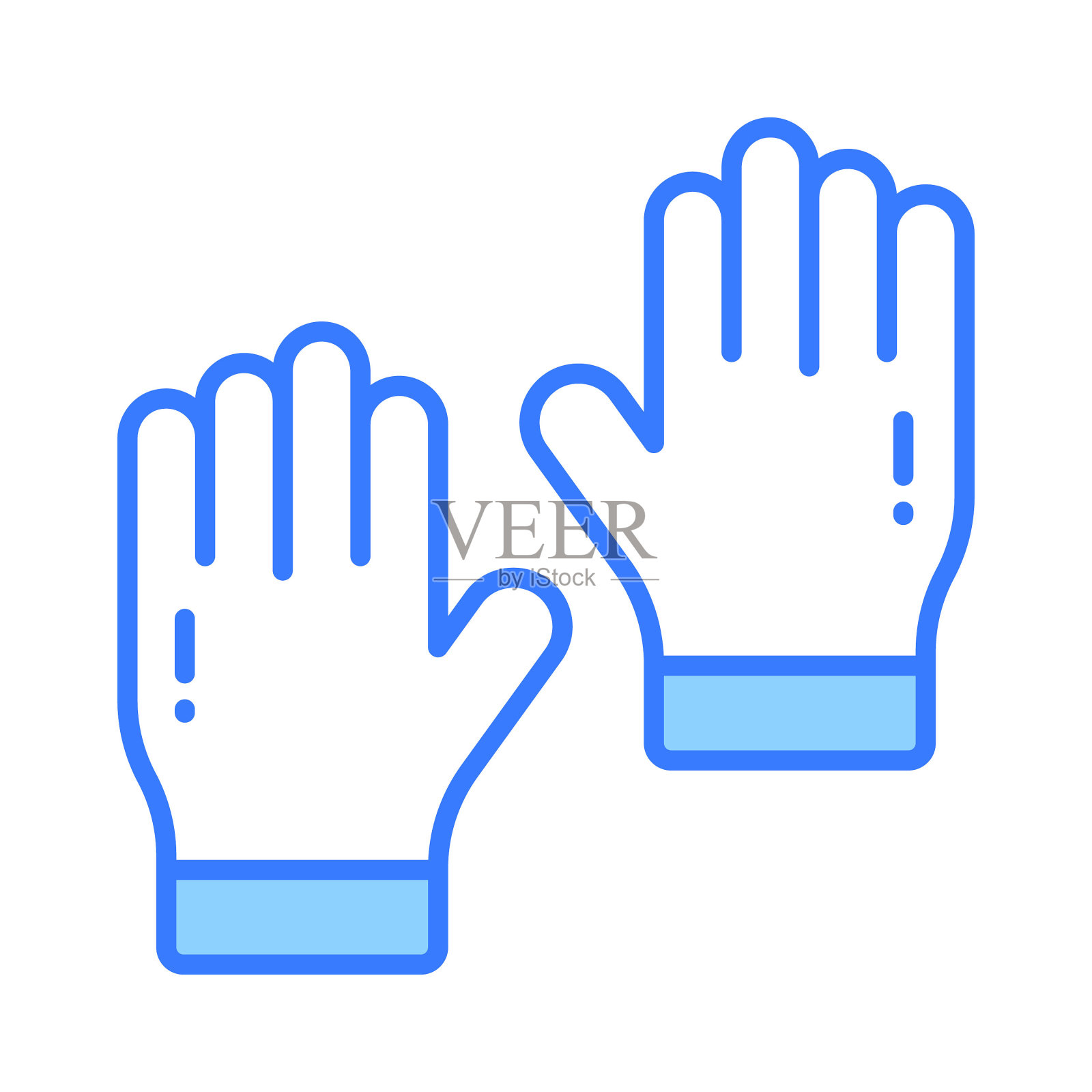 抓这个惊人的图标手套在可编辑的风格，孤立的白色背景插画图片素材