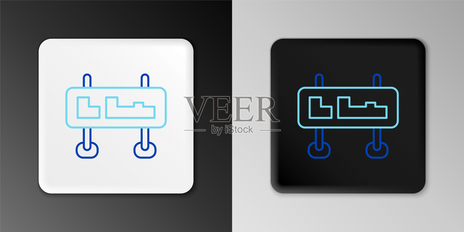 道路交通标志线。在灰色背景上孤立的路标图标。指针的象征。孤立的街道信息标志。方向的信号。色彩缤纷的轮廓概念。向量图标素材