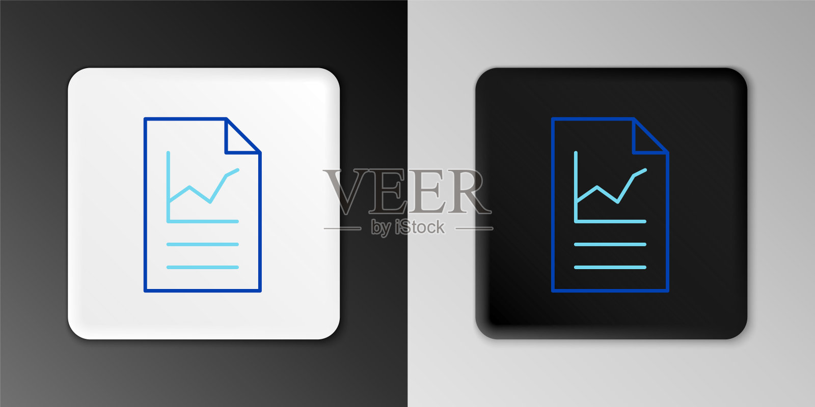 线条文档与图表图标隔离在灰色背景上。报告文本文件图标。会计的迹象。审计、分析、计划。色彩缤纷的轮廓概念。向量图标素材