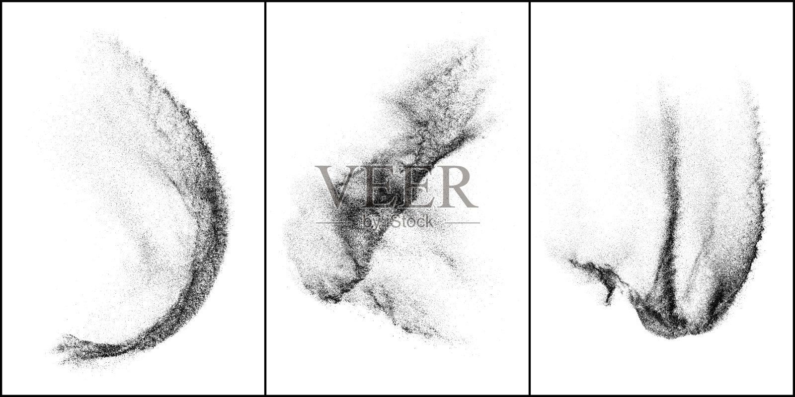 一套心疼的黑色纹理。插画图片素材