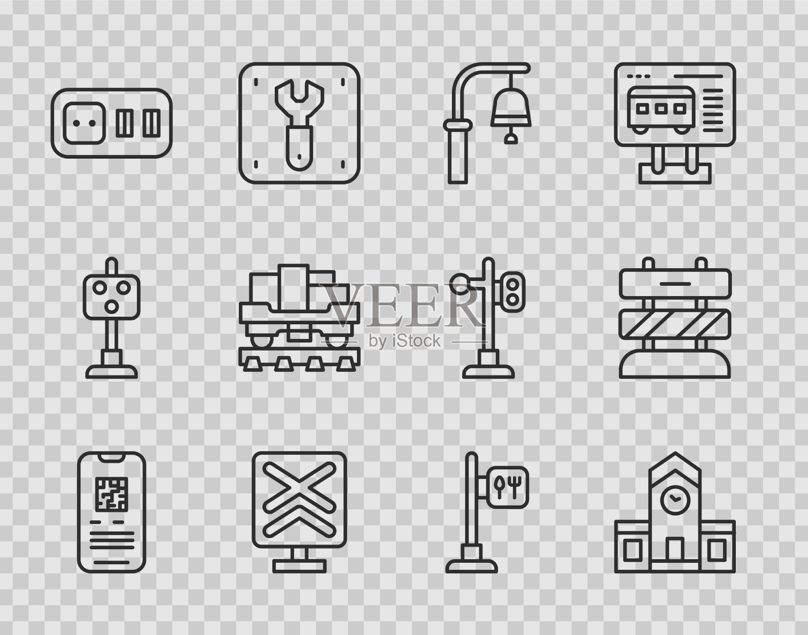 设置线路电子票列车火车站列车图标素材