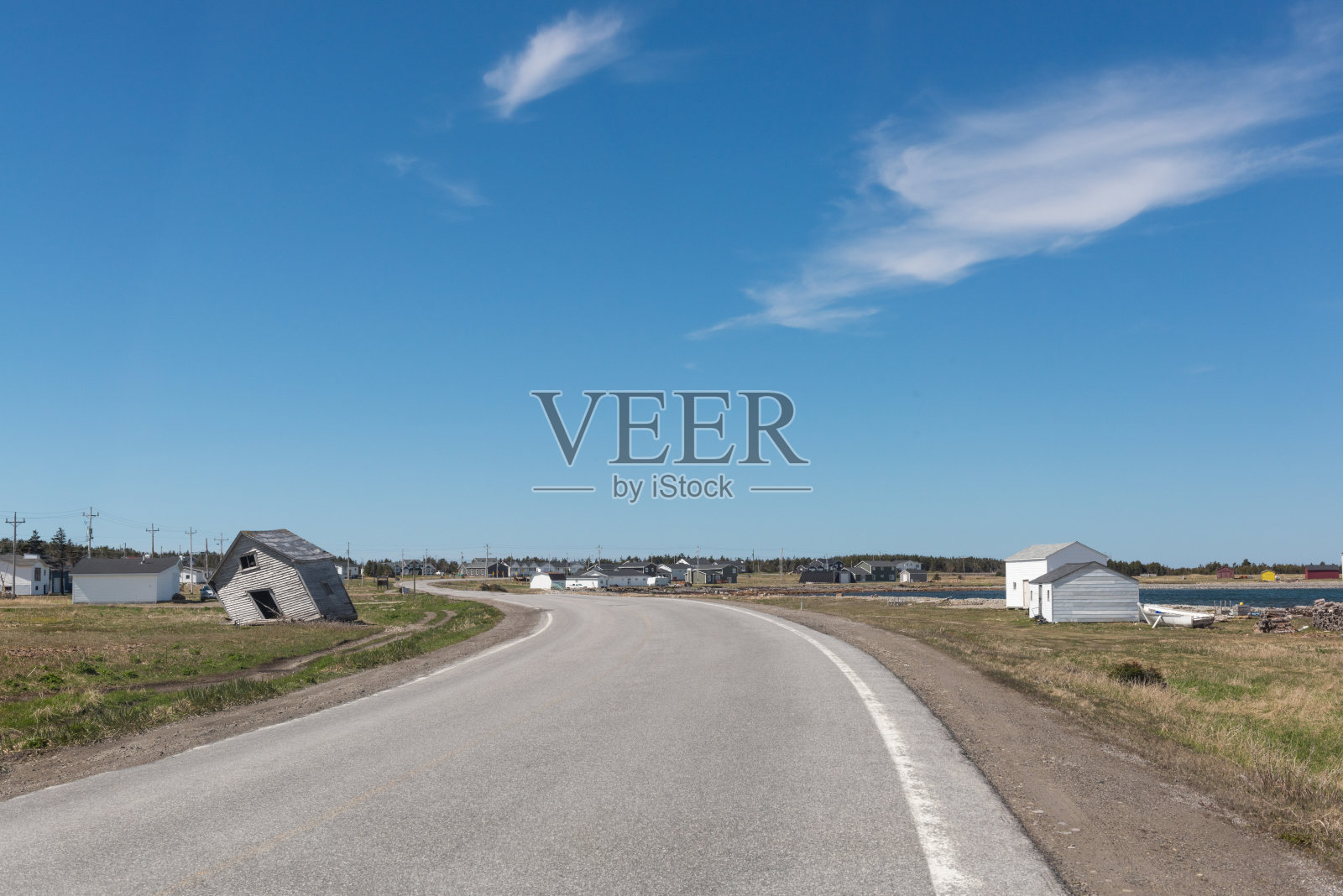 加拿大纽芬兰和拉布拉多，绿岛湾，NL-430高速公路的景色照片摄影图片