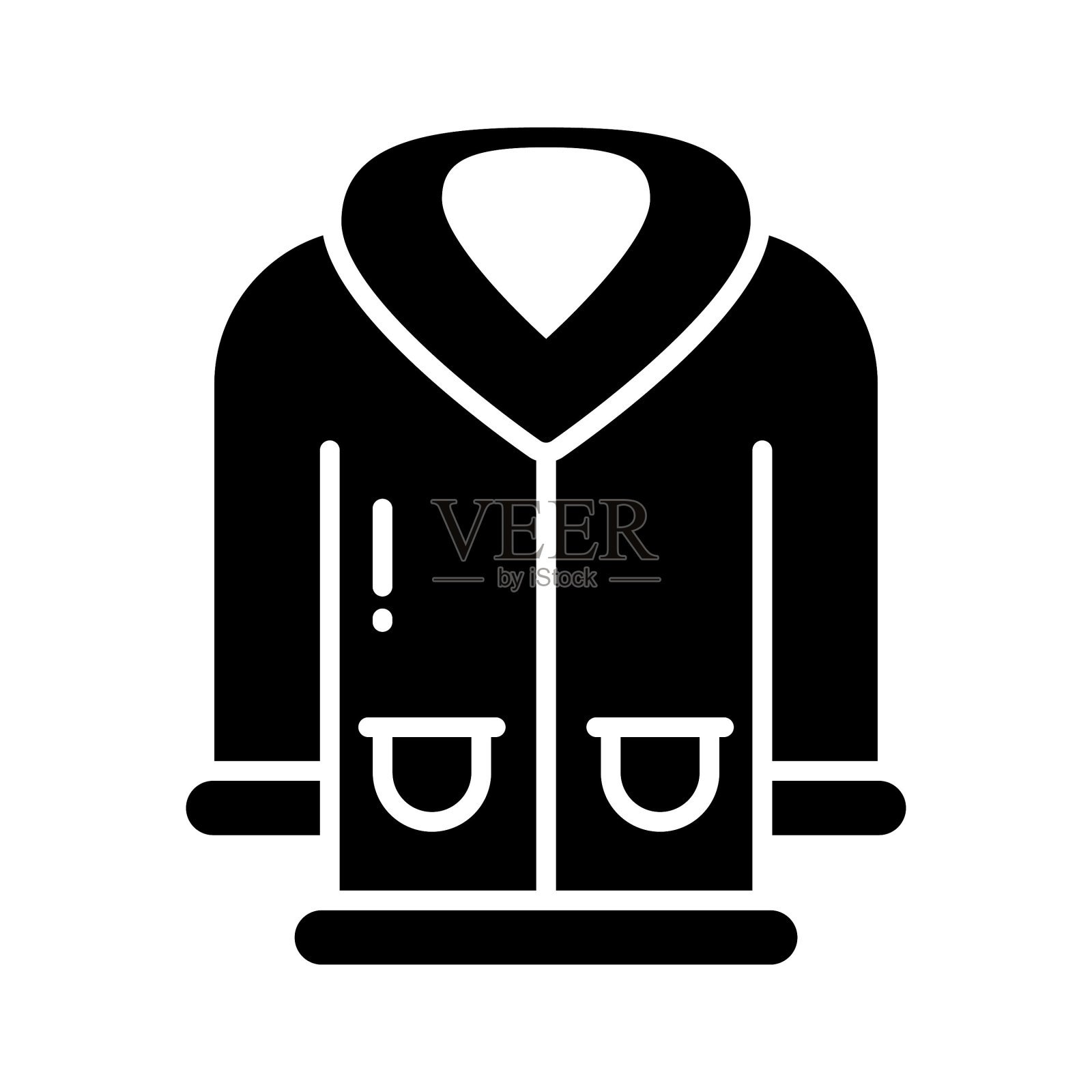 一个惊人的图标大衣在现代风格孤立的白色背景插画图片素材