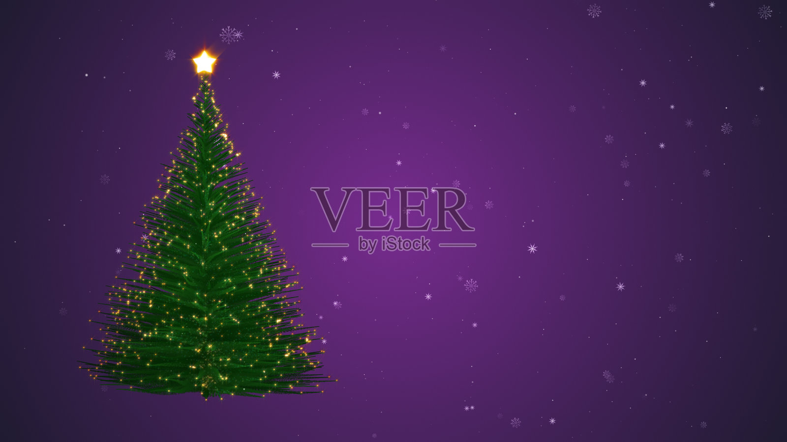 带有复制空间的绿色粒子圣诞树插画图片素材