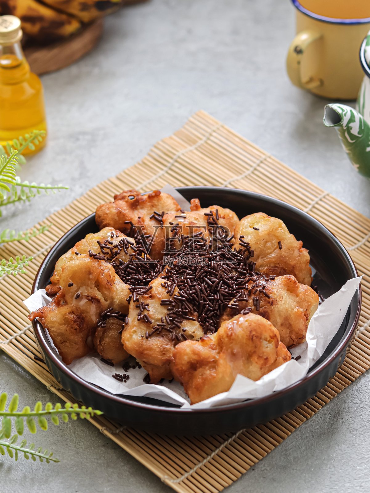 香蕉油酥饼照片摄影图片