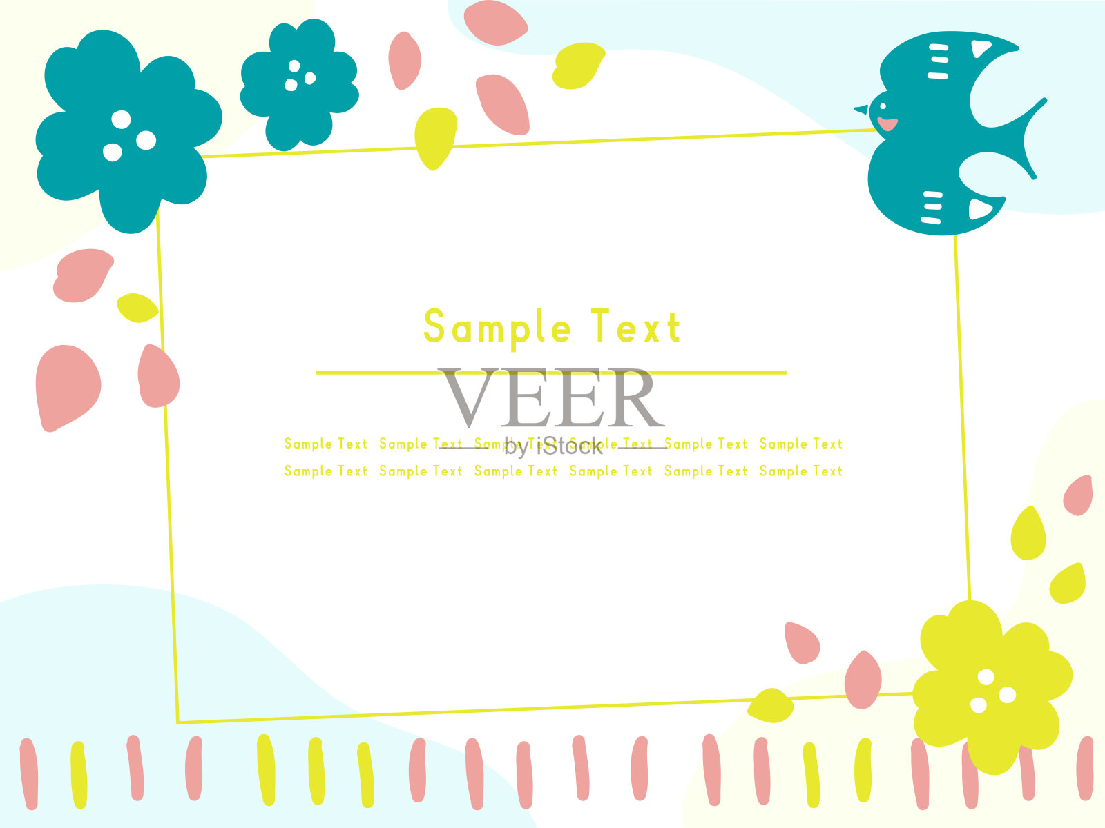 斯堪的纳维亚燕子和花朵背景插画图片素材