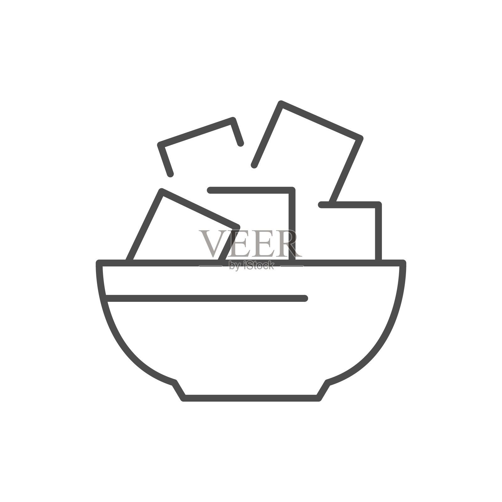 方糖线轮廓图标插画图片素材